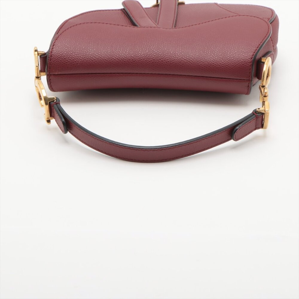 Sold ✅Christian Dior Saddle Bag Leather Hand bag Red - Picture 5 of 8